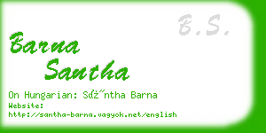 barna santha business card